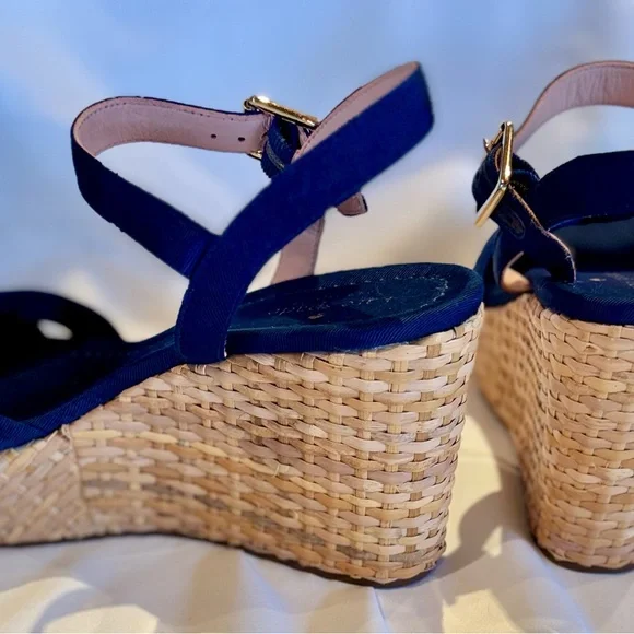 Navy platform Kate Spade sandals Size 8 - Picture 3 of 4